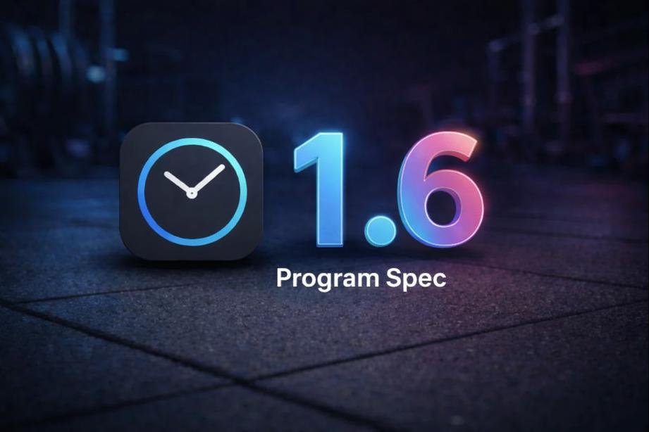 Intrvl app icon with 1.6 Program Spec branding